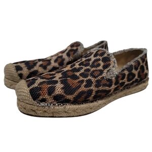 Stuart Weitzman Biarritz Espadrille Loafer Jaguar Animal Print 5.5 Women's